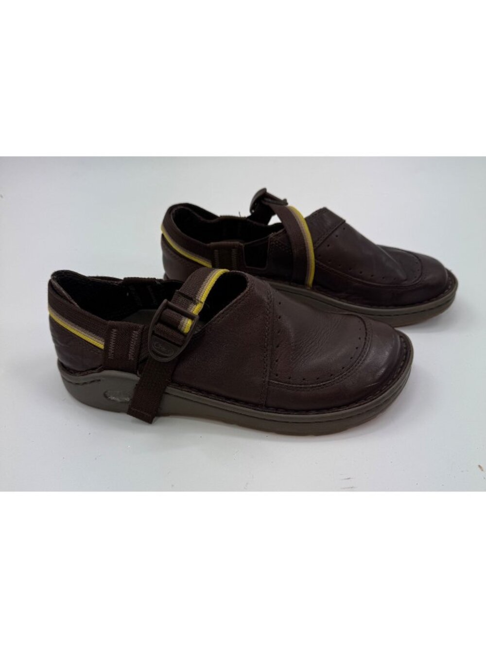 Chaco Toecap Womens Brown Leather Clog Mules Size 9 Casual Shoes